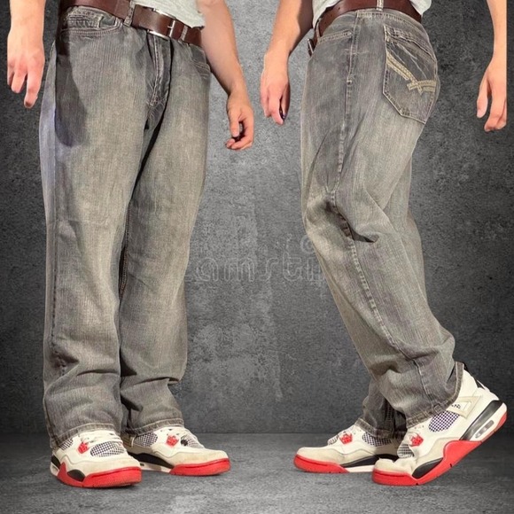 American Vintage Other - Y2K Axel Jeans Grey Stone Wash Baggy Bootcut Jeans Size‎ 36x30 Skater Denim